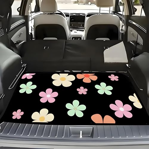 Universal Car Trunk Mat, All Weather Trunk Protection Cargo Liner, Stylish Vehicle Interior Accessories, Durable Cargo Mat Rear Trunk Line Suitable for Most Car (Fresh Simple Flowers, 29" x 39") - color: Fresh Simple Flowers