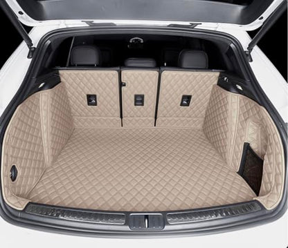 ZYCHUANGYING Car Trunk Mat Compatible with Porsche MacanElectric 2024 2025 Cargo Mat Custom Fit All-Weather Trunk Cover Dog Liner Beige - color: Beige, size: MacanElectric Trunk Mat