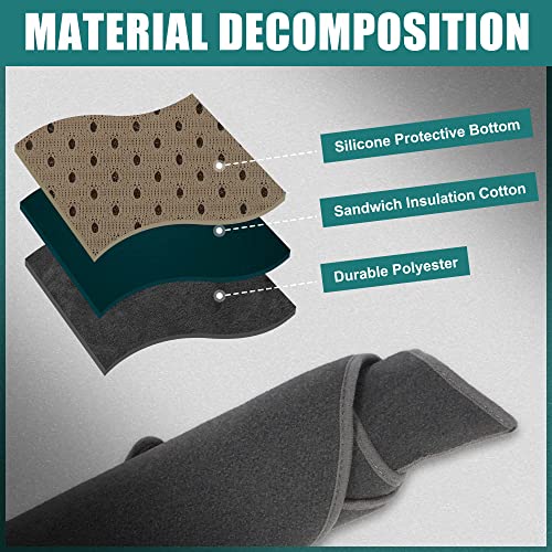 X AUTOHAUX Car Dashboard Cover Polyester Non-Slip Mat Protector Carpet Sun Proof for Hyundai Sonata 2011 2012 2013 2014 - color: Gray