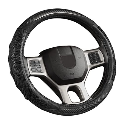 GIANT PANDA Steering Wheel Cover for Dodge Ram 1500 - Car Steering Wheel Covers for Dodge Ram 2500 3500 15.5-16 inch - Gray - color: B-Black+Gray