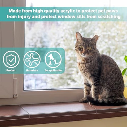 3 Pcs Window Sill Protector, Pet Window Guard,Transparent, Window Sill Cover, Protection from Dog and Cat Scratching Chewing Slobbering, Heavy Duty Scratch Shield(15.75"x 4.72"x 1")