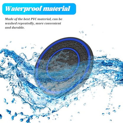 Car Cup Holder Coaster, 2PCS 2.75" Non-Slip Insert Insulated Vehicle Water Bottle Holder Pad, Waterproof Dustproof Embedded Automotive Console Drink Cup Mat, Universal Fit (Black/Blue) - color: Black/Blue