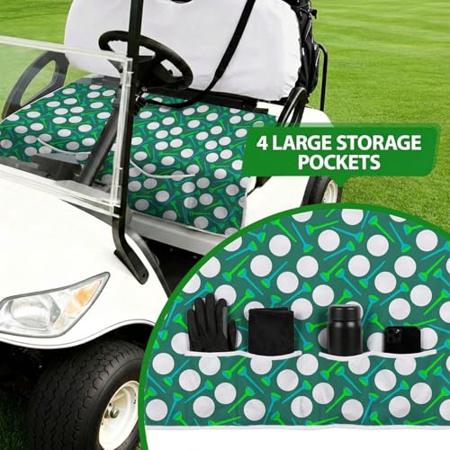 Golf Cart Seat Covers Golf Cart Seat Towel Blanket Group - color: Green Golf with Pocket 2
