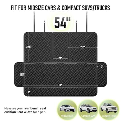 Dog Car Seat Cover for Back Seat, Waterproof 600D Oxford Protector for Travel and Daily Use, Non Slip Scratch Resistant Bench Cover, Easy to Clean, Fits Cars/SUVs/Trucks, 54 Inch - size: Medium-54"W