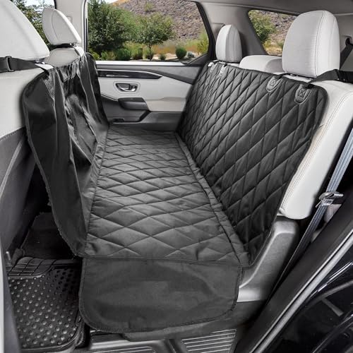 4Knines Dog Hammock Car Seat Cover – Heavy-Duty, Waterproof Car Seat Protector for Dogs, Non-Slip, Durable Design with Mesh Window, Easy to Install, Fits Most Cars & SUVs - Regular Size (Black) - color: Black