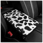 SuperKaKa Car Cow Print Armrest Cover-Cute Center Console Mat Cars Interior Accessories for Women Men,Protection Pad Fit Most Auto,Vehicle, SUV, Truck Arm Rest Box (Cow, Black)