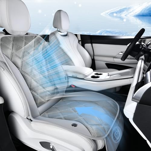 Cooling Car Seat Cushion Front Seat Ventilated Car Seat Cover 2-Hours Auto Off Cooling Mat for Car Seats with 3-Speed Adjustable Universal Fit for 12V/24V Car SUV Truck Van for Summer, Gray - color: Gray, size: Single Turbo Fan