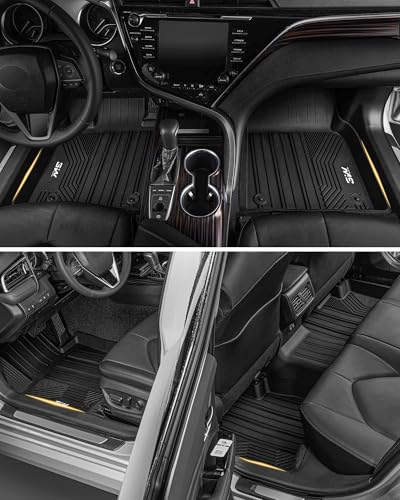 3W Floor Mats & Cargo Liner Fit Toyota Camry 2018-2024 FWD (Not for Hybrid or AWD), TPE All Weather Custom Fit Floor Liner, 1st and 2nd Row and Trunk Mat(L/LE/SE/TRD/XLE/XSE) - style: 5. Camry|18-24|Full Mats