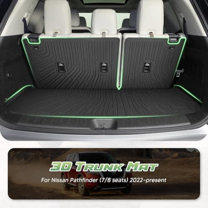 Cartist Cargo Mat & Backrest Mat Fits for Nissan Pathfinder 2022 2023 2024 2025 2026(7/8 Seats) All Weather TPE Trunk mat for Pathfinder Car Accessories for Pathfinder 2022-2026 - size: 10)Nissan Pathfinder (7/8 Seats)【22-26】