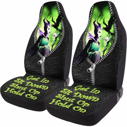 GENANY Evil Queen Car Seat Covers Set of 2, Breathable Front Seat Covers for Truck Sedan SUV, Movie Themed Car Accessories, Witchy Gift for Women Men - color: Evil Queen