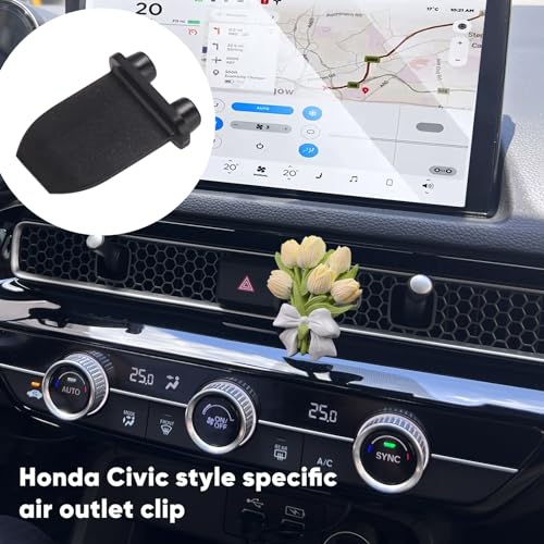 10 Pieces Square Head Car Vent Clips + 3 Adapters for 11th Gen Honda Civic, CRV, ZRV, Integra - Custom Fit Car Air Fresheners for Honeycomb Vents, 9mm Black - Car Dashboard Decorations, Car Ornaments