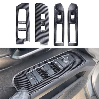 INTGET Window Lift Panel Cover for 2024 2025 2026 Toyota Tacoma Accessories/2025-2026 4Runner ABS Plastic Interior Decoration (Carbon Fiber,Window Lift Panel) - size: Window Lift Panel Cover