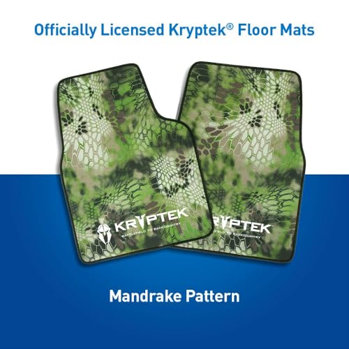 Coverking Universal Car Floor Mats Set of 2 (Front Driver and Passenger) Kryptek Mandrake Camo - All-Weather Protection for Mud, Dirt, Rain, Spills, Non-Slip Backing, Fits Cars Trucks SUVs Jeeps - style: Kryptek Mandrake