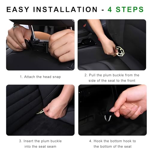 2PCS Car Backseat Organizer, Leather Multi-Pocket Seat Back Protector with Foldable Table Tray, Multifunctional Vehicle Storage Organizer Kick Mat for Kids Toddler Travel (Black)
