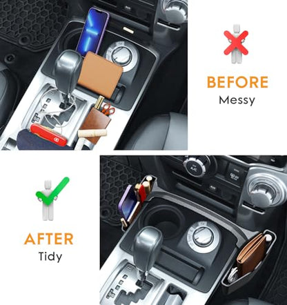 Center Console Organizer Compatible with Toyota 4Runner 2010-2019, 2020 2021 2022 2023 2024, Car Interior Accessories, Shifter Storage Box, Gear Shift Console Side Tray, Coin Change Holder, Black