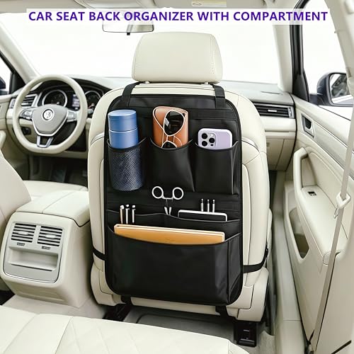 Car Seat Back Organizer, Car Back Seat Storage with Multiple Pockets, Car Seat Hanging Pocket,Front Seat Organizer Headrest Bag Compatible with Car SUVs Pickup and Truck