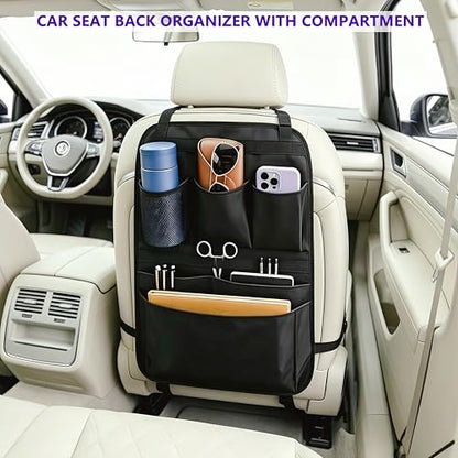 Car Seat Back Organizer, Car Back Seat Storage with Multiple Pockets, Car Seat Hanging Pocket,Front Seat Organizer Headrest Bag Compatible with Car SUVs Pickup and Truck