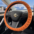 Silicone Steering Wheel Covers Orange 12.6-15 inch Non-Slip Car Steering Wheel Cover for Women Men Well Grip Universal Fit for Most Cars, SUV, Pick-up Trucks
