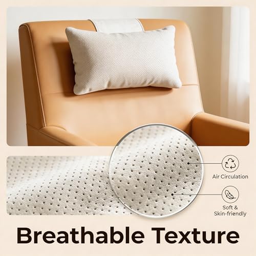 Dual-Layer Ultra-Suede Neck Support Pillow for Recliners, Sofas & Office Chairs - Breathable Mesh, Removable Cover, Orthopedic Cervical Support for Pain Relief (Beige)