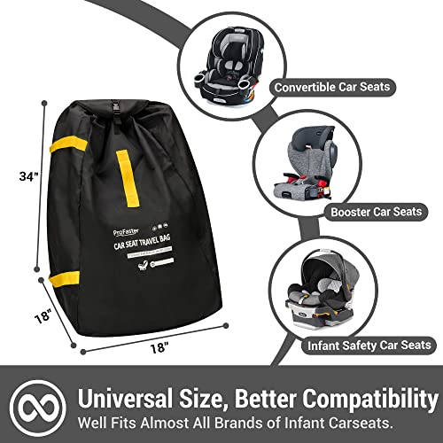 Car Seat Travel Bag Backpack for Air Travel - Karfast Universal Infant Carseat Gate Check Bag Cover for Airplane, Foldable with Pouch, Yellow - color: Green