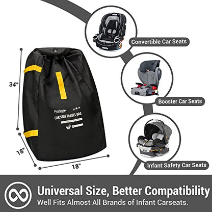 Car Seat Travel Bag Backpack for Air Travel - Karfast Universal Infant Carseat Gate Check Bag Cover for Airplane, Foldable with Pouch, Yellow - color: Green