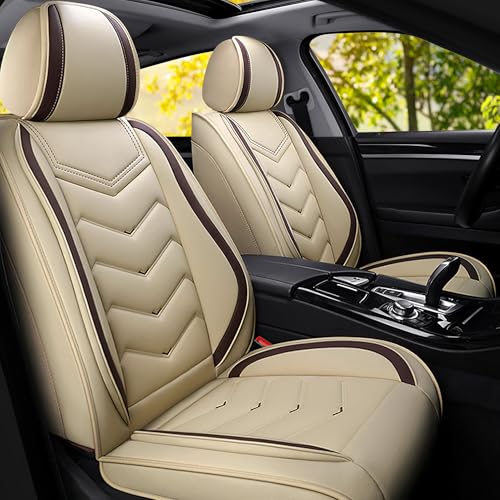 Car Seat Covers Fit for Ford F-150/F-250/F-350 2009-2026, Stylish Sport Seat Cover, Waterproof Wear-Resistant Premium Car Seat Cover，Ford F-150 Seat Covers. (2 Pcs Front/Beige) - color: Beige, size: Standard 2 Seats