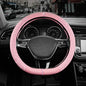Road Comforts Leopard Steering Wheel Cover for Women, Cute Anti-Slip Microfiber Leather, Fits D Shape Flat Bottom Steering Wheel 14.5-15 Inch - Pink and Pink Leapoard - color: D Shape-All Pink