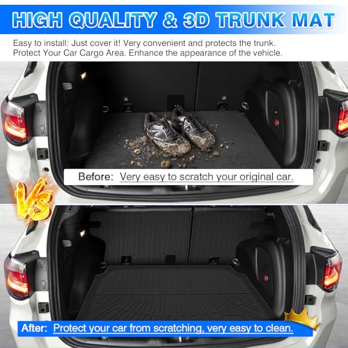Cartist Cargo Mat for Jeep Compass 2017-2025 2026, All Weather Cargo Mat for Compass Accessories, Heavy Duty Trunk Mat with Backrest Mat, Car Accessories - size: 1)Jeep Compass 17-26