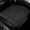 HJJKKH Natural Wood Beaded Seat Mat, Summer Office Chair Seat Cushion 17" x 17", Cooling Breathable Car Seat Cover Cushion for Vehicle Supplies Home Sofa Pads - color: Black