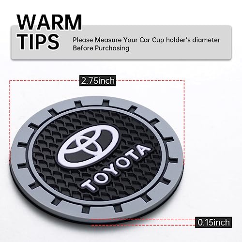 Car Cup Holder Coaster for Toyota Avalon Prius Allion RAV4 Highlander Series Cupholder Coaster Interior Accessories 2.75in 2Pack - color: Black-08