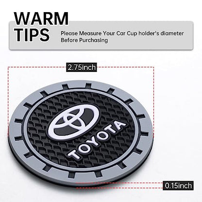 Car Cup Holder Coaster for Toyota Avalon Prius Allion RAV4 Highlander Series Cupholder Coaster Interior Accessories 2.75in 2Pack - color: Black-08
