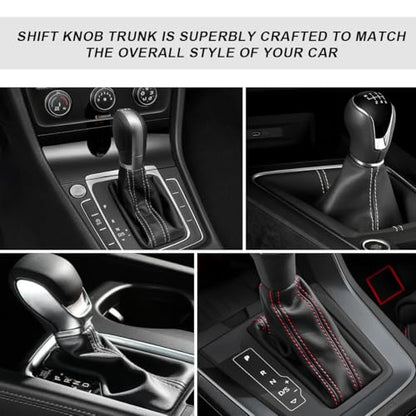 Car Shift Knob Dust Cover, Manual/Automatic Gear Shifter Dustproof Cover Protective Sleeve, Universal Decorative Gear Stick Boot Replacement for Most Car Truck SUV (Black & Red)
