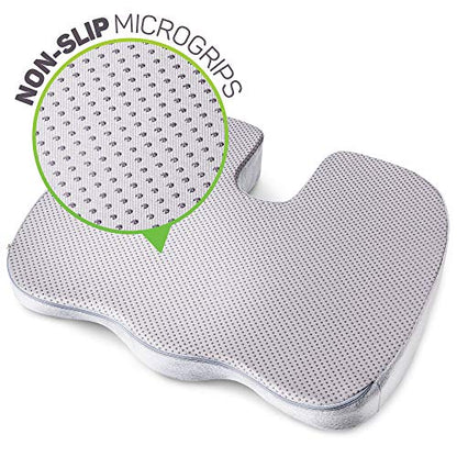 Seat Cushion for Desk Chair - Back Pain, Tailbone Relief, Coccyx, Butt, Hip Support - Ergonomic Office Chair Sciatica Car Pillow