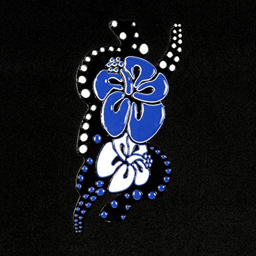 Blue Hawaiian Flower Design Carpet Car Floor Mats for Auto Van Truck SUV 4pc Front & Rear Full Set with Anti-Slip Rubber Backing Universal Fit - color: Hawaiian Flower Blue