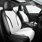 Leather Car Seat Covers Full Set, Breathable Faux Leather Seat Covers for Cars SUV Sedan Waterproof Blackwhite - color: Blackwhite