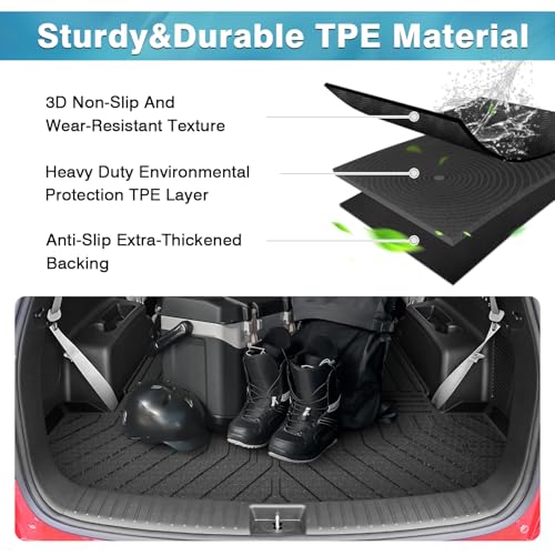 Mixsuper Cargo Liner for Kia Sorento 2021-2025 2026, All Weather Cargo Mat Rear Trunk Liner for Sorento Accessories Behind The 2nd Row Seats Black