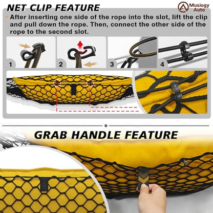 Truck Bed Cargo Net Compatible with Toyota Tundra 2007-2024 2025 2026 Accessories, Pickup Truck Bed Cargo Organizer Storage Net with Heavy Duty Carabiners - style: 2007+ Tundra