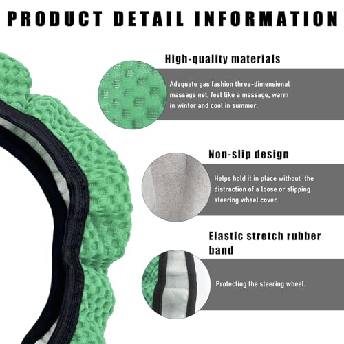 Wevdn Elastic Stretch Steering Wheel Cover, 15"×15" Microfiber Breathable Ice Silk Steering Wheel Protector, Anti-Slip Elastic Steering Wheel Cover for Men Women, Car Accessories (Green) - color: Green