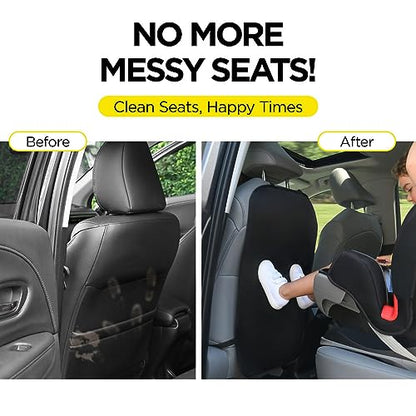Back Seat Cover for Kids, 2 Pack X-Large Waterproof Kick Mats Backseat Protector, Durable Car Seat Back Protectors for Vehicles to Protect from Dirt, Mud & Scratches, Fits Most SUVs and Vans