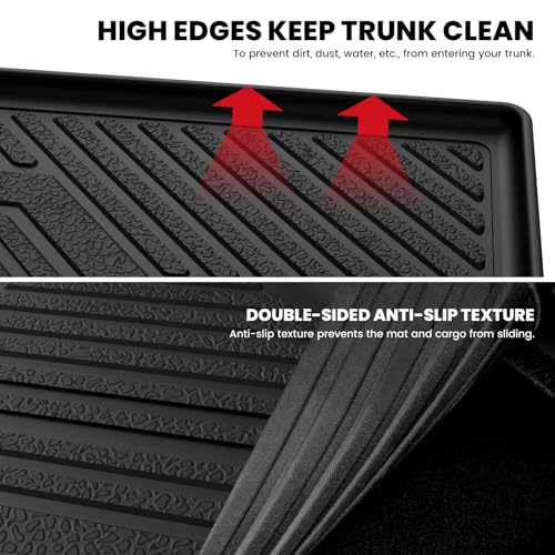 LASFIT Cargo Trunk Mat & Backrest Mats for Hyundai Palisade 2025 2024 2023 2022 2021 2020 All Weather TPE Custom Fit Car Trunk Mats Cargo Liner & Seatback Mats Accessories, Black - size: 2)For Hyundai Palisade | 2020-2025 | Cargo
