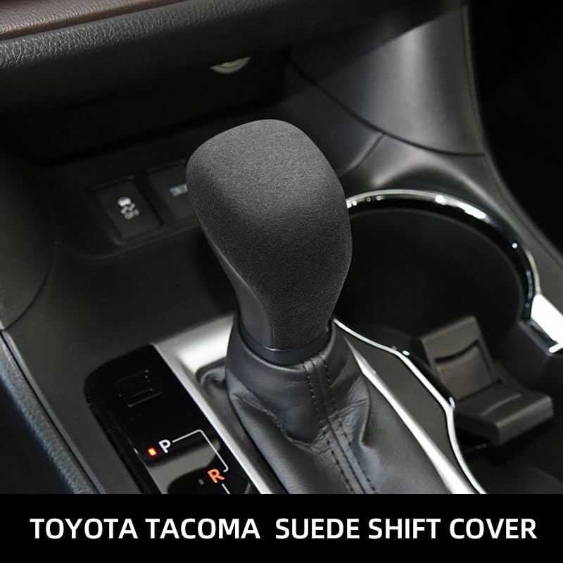 for Toyota Highlander Land Cruiser Prado Car Gear Shift Knob Cover Suede Protective Decoration Vehicle Auto Modified Accessories (Lacquered)