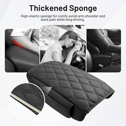 Autorder Center Console Cover for 2016-2021 Hyundai Tucson Accessories Leather Armrest Cushion Cover with Storage Pockets Anti-Scratch Armrest Pad for Cat Dog Pet - size: 2016-2021 Hyundai Tucson