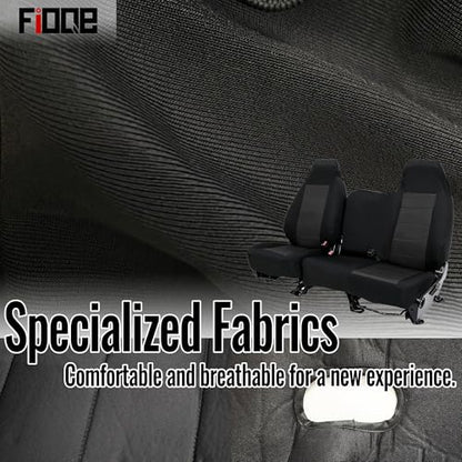 Front 60/40 Split Bench Seat Cover for Chevy Colorado GMC Canyon 2004-2012 Pickup Trucks, No-Armrest Design, Breathable Knitted Fabric with Soft Foam Lining-Black - size: without Console Armrest