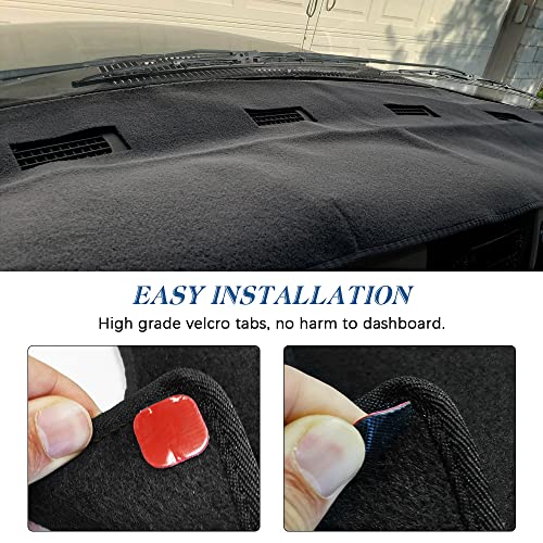 Dash Cover Dashboard Mat Carpet Compatible with 1998 1999 2000 2001 Dodge Ram 1500 2500 3500(Black) - size: Compatible with 1998-2001 Ram