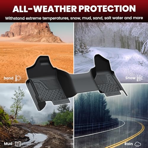 LASFIT Floor Mats for Ram 1500 2013-2018 & 1500 Classic 2019-2024 Quad Cab Bench Seat(Not for Bucket Seat/Crew Cab/New Body), All Weather TPE Custom Fit Car Mats Floor Liners 1st & 2nd Row, Black - style: 2) 1500 | 2013-2018 |Quad Cab Floor Mats