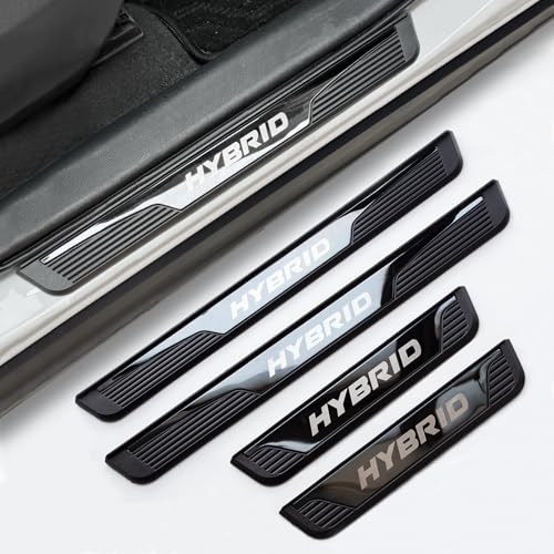 Door Sill Protector for Toyota, Stainless Steel Car Door Entry Guards, Anti-Scratch Sills Protectors Door Scuff Plate Covers for Car Hybrid (Width 1.97") - color: Black