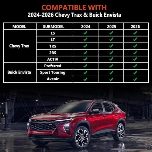 KARPAL Floor Mats for 2024-2026 Chevy Trax & Buick Envista, All-Weather TPE Custom Fit Floor Liners Car Accessories - style: 2024-2026 | For Chevy Trax | 1st & 2nd Row & Cargo