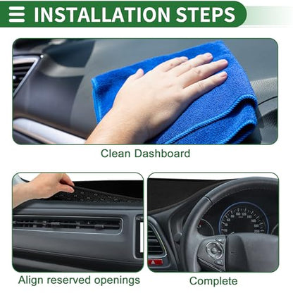 Motoforti Dash Cover, Non-Slip Dashboard Carpet Mat for Mazda CX-5 2012-2016, Polyester, Black