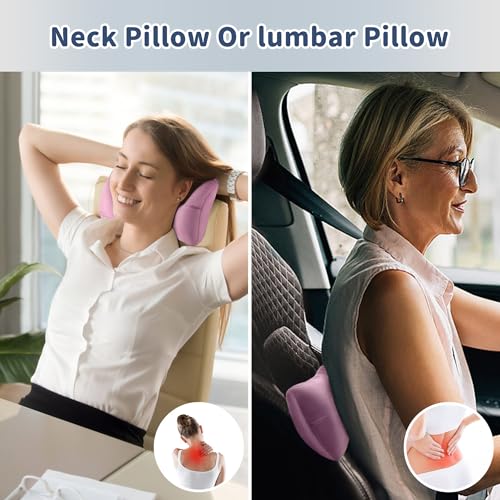Pro Goleem Small Pillow 11"x7"x2.5" for Camping and Traveling with Name Tag Mini Tiny Pillow for Toddler Sleeping and Chair Car Air Nap Neck Lumbar Knee Rest Pillows, Pink - color: Pink