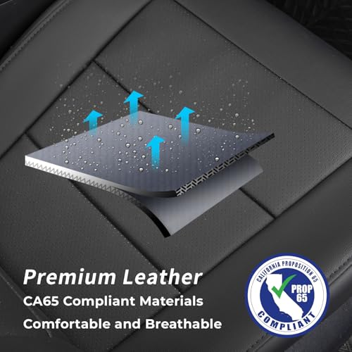 Corolla Leather Seat Covers Full Set for Toyota Corolla LE 2023 2024 2025 2026 Luxury Car Seat Covers,Fully Covered,Waterproof Car Seat Protector Cushion (Black)